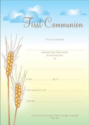 Certificate - First Communion - Pack of 10