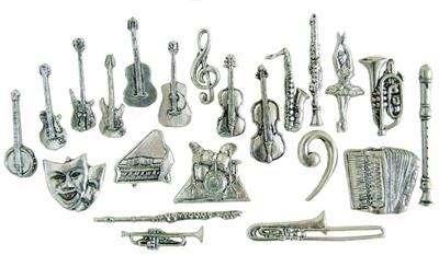 Pewter Pin Badge Violin